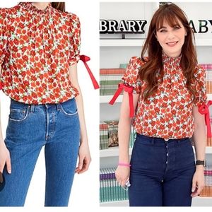 Alice Olivia Irene Cropped Floral Blouse Top NWT